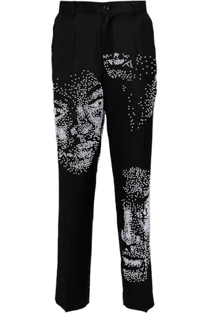 KIDSUPER STUDIOS Faux-pearl embellishment straight leg trousers