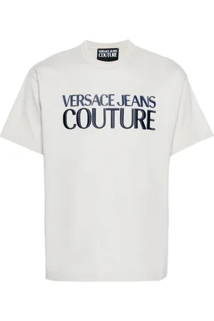 VERSACE Logo-embroidered cotton T-shirt