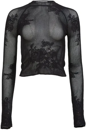 FLEUR DU MAL Pointelle-knit lace T-shirt