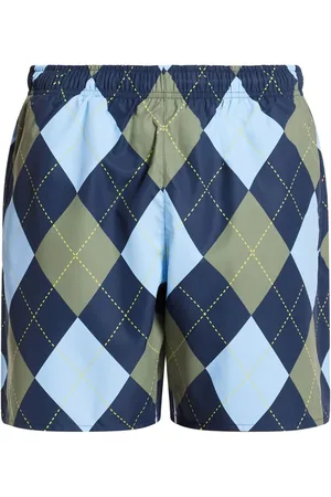Lacoste Argyle-print swim shorts
