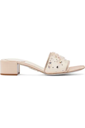 RENE CAOVILLA Crystal-embellished leather mules