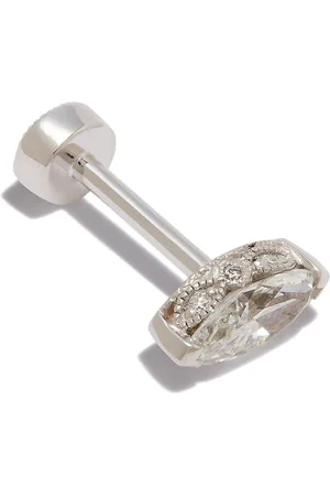 Maria Tash 18kt white marquise-diamond stud earring