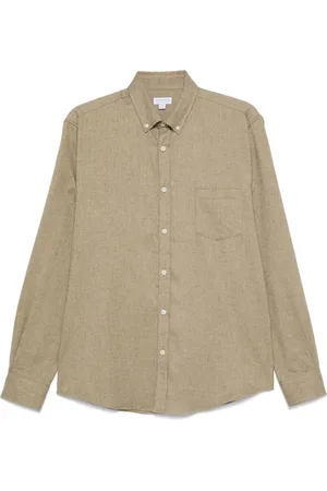 Sunspel Flannel button-up shirt