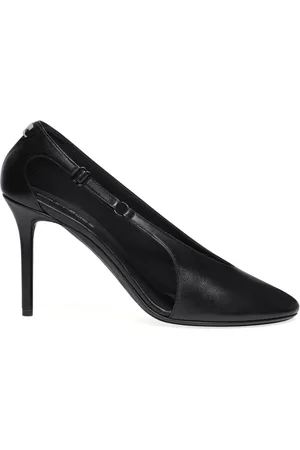 Courrèges 100mm Oblique leather pumps