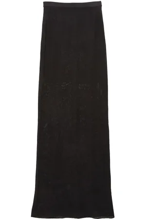 FLEUR DU MAL Pointelle-knit lace maxi skirt