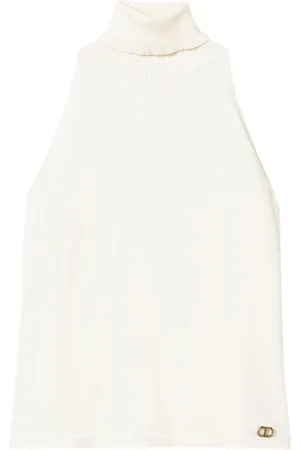 Twin-Set Logo-plaque knitted top