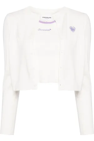 Chocoolate Heart-patch cardigan top (set of two)
