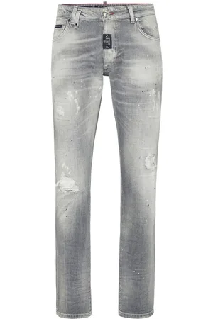 Philipp Plein Distressed straight-leg jeans