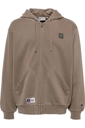 Chocoolate X Russell Athletic logo zip fastening hoodie