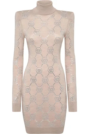 Philipp Plein Crystal-embellished monogram mini dress