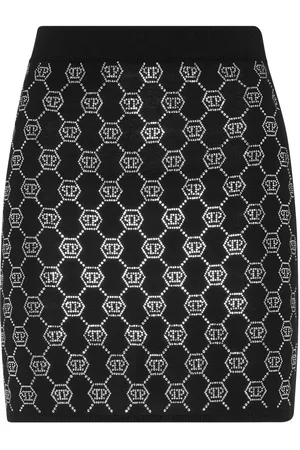 Philipp Plein Monogram knitted skirt