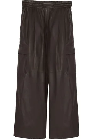 YVES SALOMON Leather wide-leg trousers