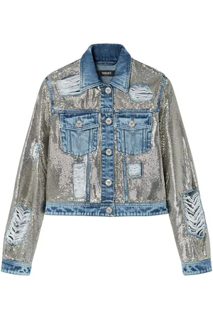 VERSACE Mesh denim jacket