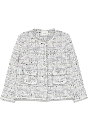 B+AB Round neck tweed jacket