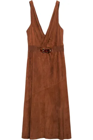 Prada Sleeveless suede midi dress