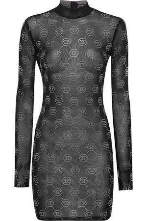 Philipp Plein Monogram tulle dress