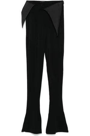 MUGLER Satin-waistband flared trousers