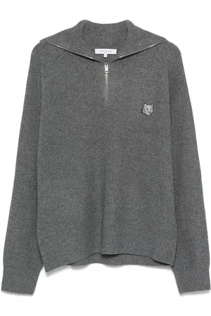 Maison Kitsuné Bold Fox Head-patch ribbed sweater