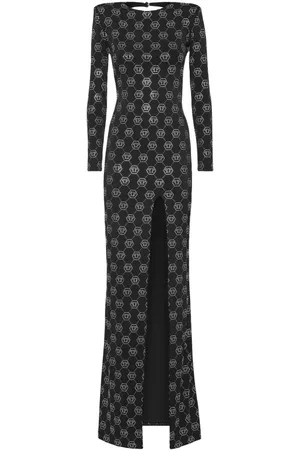 Philipp Plein Monogram-embellished long dress