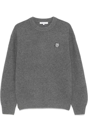 Maison Kitsuné Bold Fox Head-patch ribbed sweater