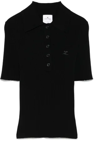 Courrèges Iconic ribbed-knit polo shirt