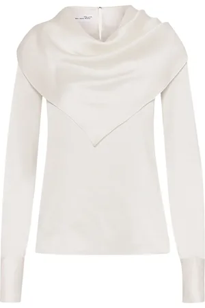 Oscar de la Renta Draped-detail silk blouse