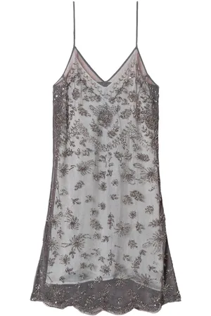 Twin-Set Embroidered tulle mini dress