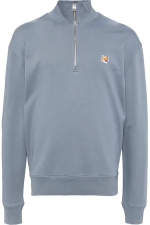 Maison Kitsuné Fox Head-patch half-zip sweatshirt