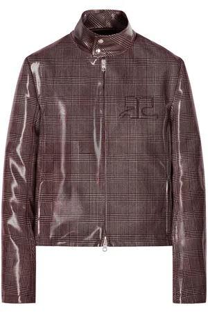 Courrèges Shaded-logo patent biker jacket