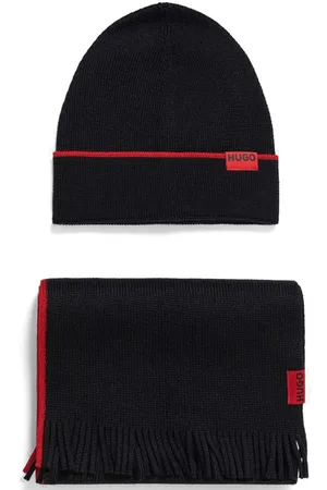 HUGO BOSS Logo-tag scarf set