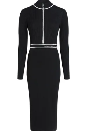 Karl Lagerfeld Logo-intarsia knitted dress