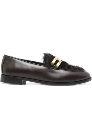 Aquazzura Shearling-trim loafers