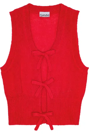Ganni Bow detailing sleeveless vest