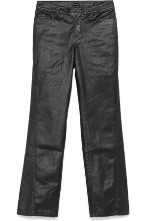 MUGLER Wax-effect straight-leg trousers