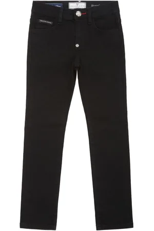 Philipp Plein Logo-patch five-pocket straight-leg jeans