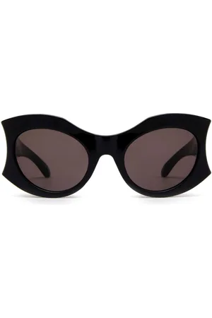 Balenciaga Logo-plaque round-frame sunglasses