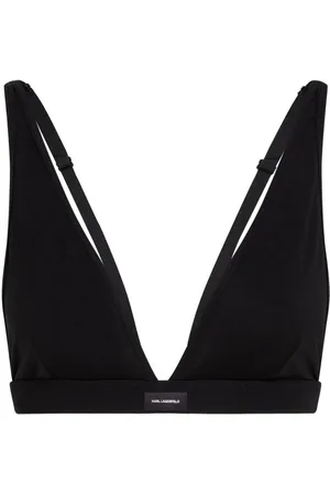 Karl Lagerfeld Essential-logo plunge bralette
