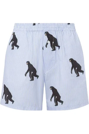 Moschino Graphic-print striped shorts