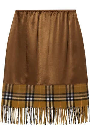 Burberry Satin check scarf skirt