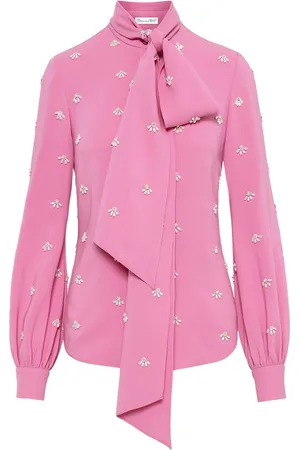 Oscar de la Renta Pearl Cabochon blouse