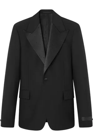 VERSACE Satin-trim single-breasted blazer