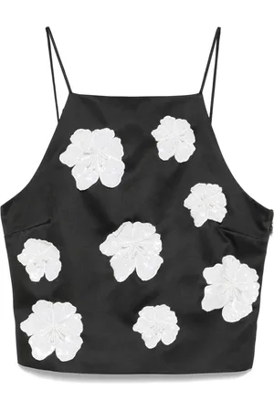 ROTATE Flower satin top
