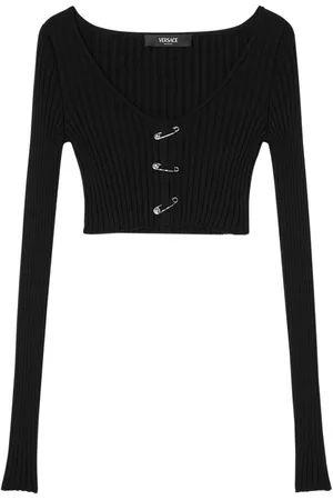 VERSACE Safety Pin cropped cardigan