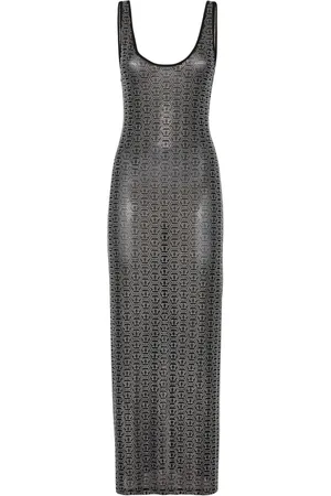 Philipp Plein Crystal-monogram maxi dress