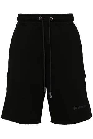 A Bathing Ape Logo-embroidered track shorts