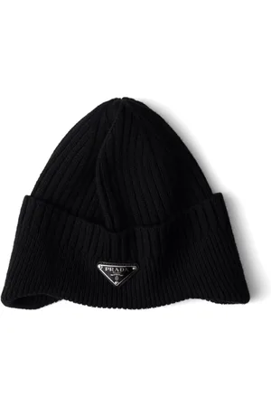 Prada Enamel-logo wool beanie