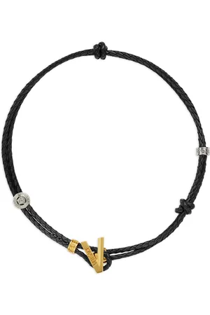 VERSACE V2025 Chain leather necklace