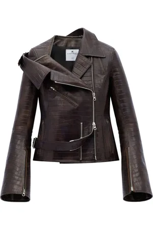 Courrèges Crocodille-effect biker jacket