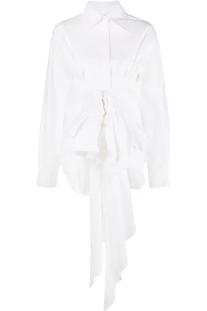 Quira Draped-detail cotton shirt