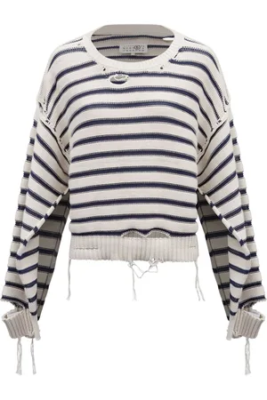 Maison Margiela Crew-neck striped cotton jumper